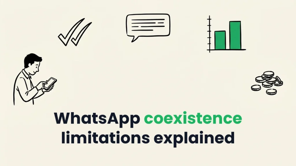 Business owner holding a smartphone to illustrate WhatsApp coexistence limitations when using the Business app and API together