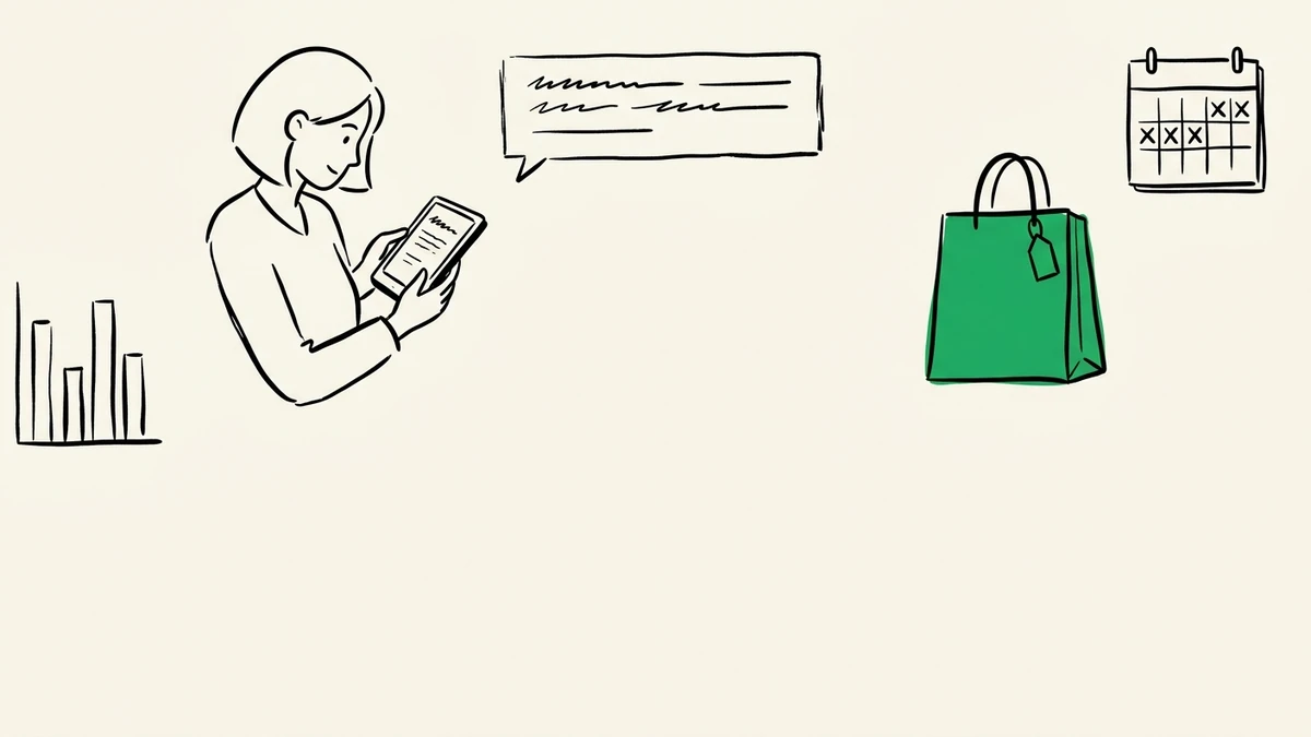 Illustration of a business owner reviewing a setup checklist on their phone